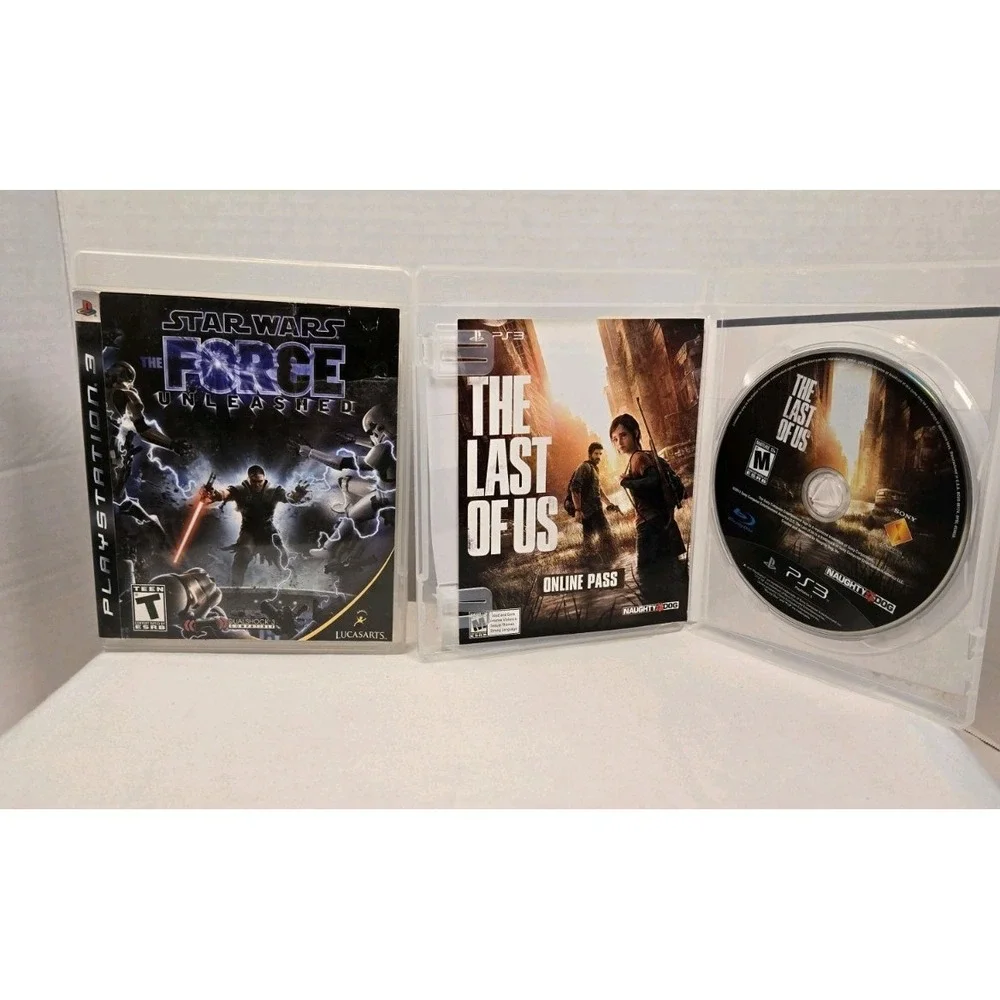 Lot Of 2 PS3 Games‎ The Last Of US & Star Wars The Force Unleashed Tested Works